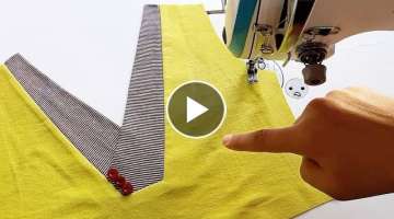 V-neck sewing simple and attractive / sewing technique interesting / DIY Sewing Tips