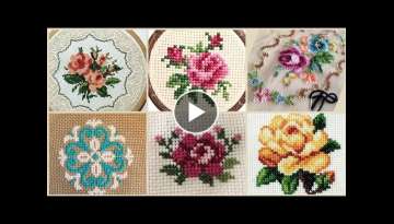 Cross Stitch Flower Hand Embroidery Designs Patterns And IdeasFor Bedsheet Table Mats Cushion