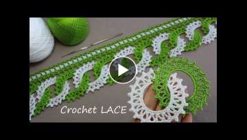 Beautiful and very easy to crochet LACE for beginners PATTERN circle Ленточное круж�...