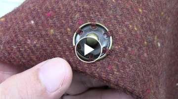 How to sew a snap fastener (press stud button) of a double breasted wool coat