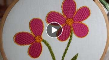 Hand Embroidery Designs | Checkered flower stitch | Stitch and Flower-138