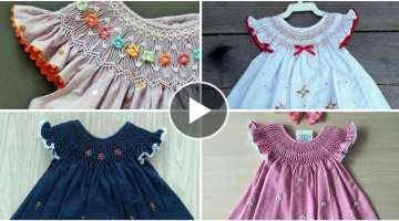 Hand Embroidery Baby Girls Smoking Dress Designs