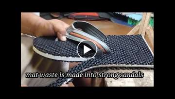 Making flip-flops from a rubber mat